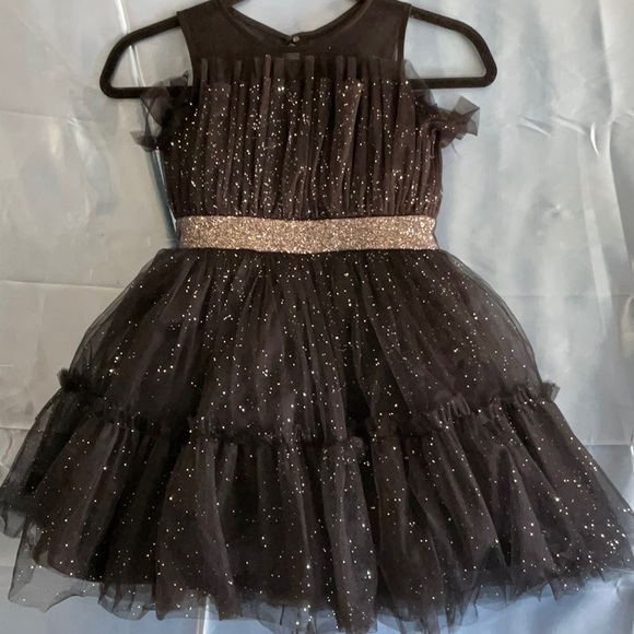 Elegant Black Glitter Kids Formal Dress